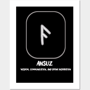 the nordic rune ansuz Posters and Art